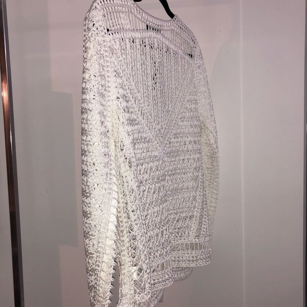 COPY - Berek Crochet Boho Topper Jacket Blazer Cardigan Peral White Size L - Picture 5 of 7